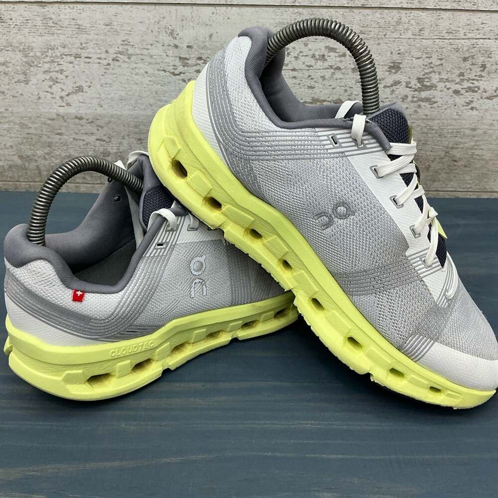 On Running Cloudgo Frost Hay Women's Running Shoes Size US 8.5 Grey Lime Green